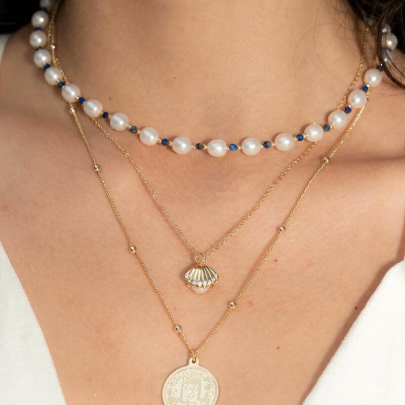 Layered Pearl & Charm Necklace